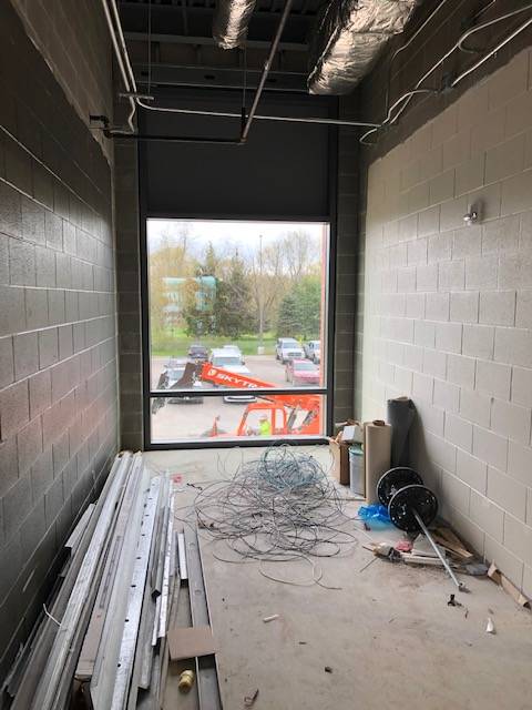 Another view of a hallway under construction.